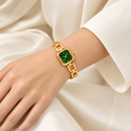 Aurelia Green Square Dial Watch