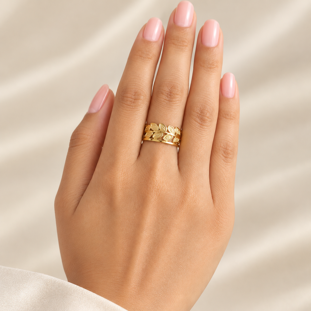 Leaf Layered Ring (Adjustable Size)