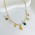 Autumn Multi Pendant Gold Necklace