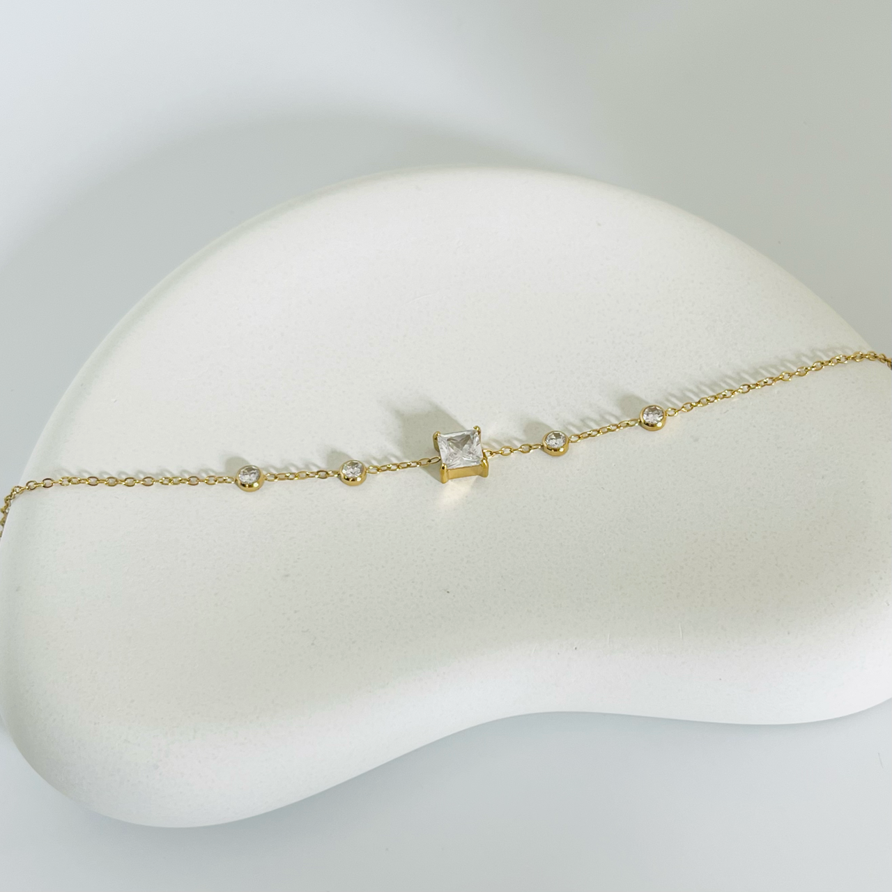 Square Stone Gold Bracelet
