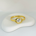 Round Silver Dial Gold Watch