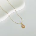 Pink Sun Pendant Gold Necklace