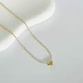 Heart With Single Stone Gold Necklace