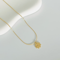 Flower With Single Stone Gold Necklace