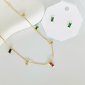 Multi Stone Necklace Combo Set Earing And Necklace