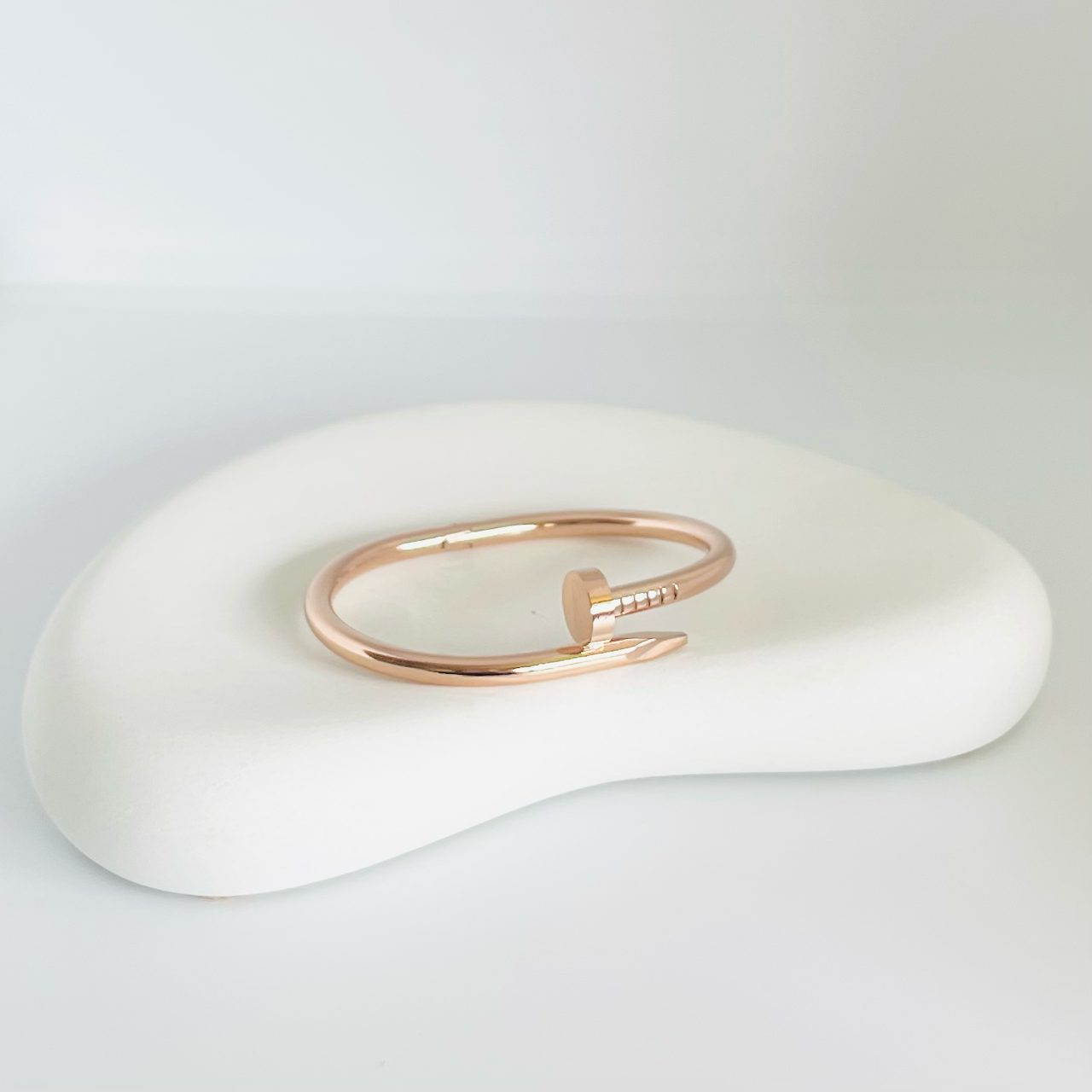 Rose Gold Nail Bangle Bracelet