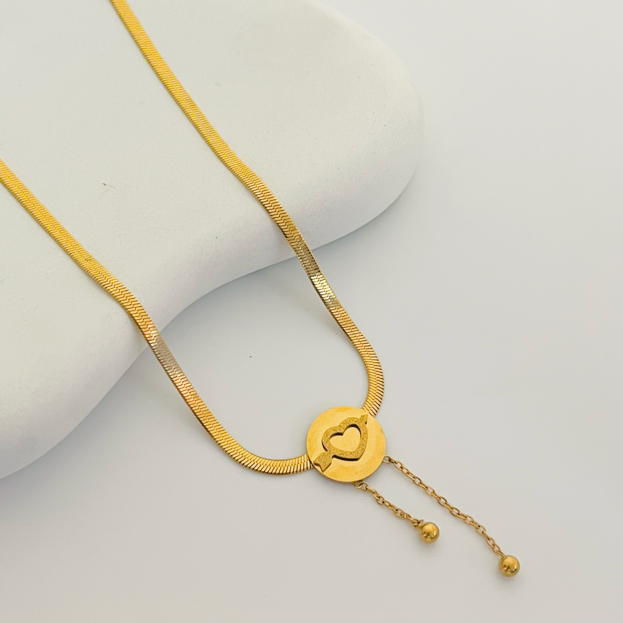 Heart Drop Gold Necklace