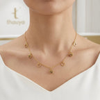 Multi Rose Pendant Gold Necklace