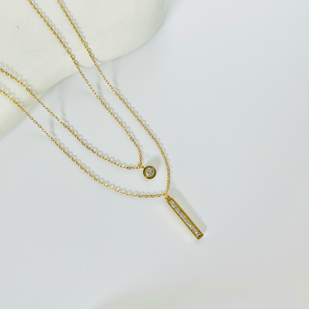 Layered Bar Gold Necklace