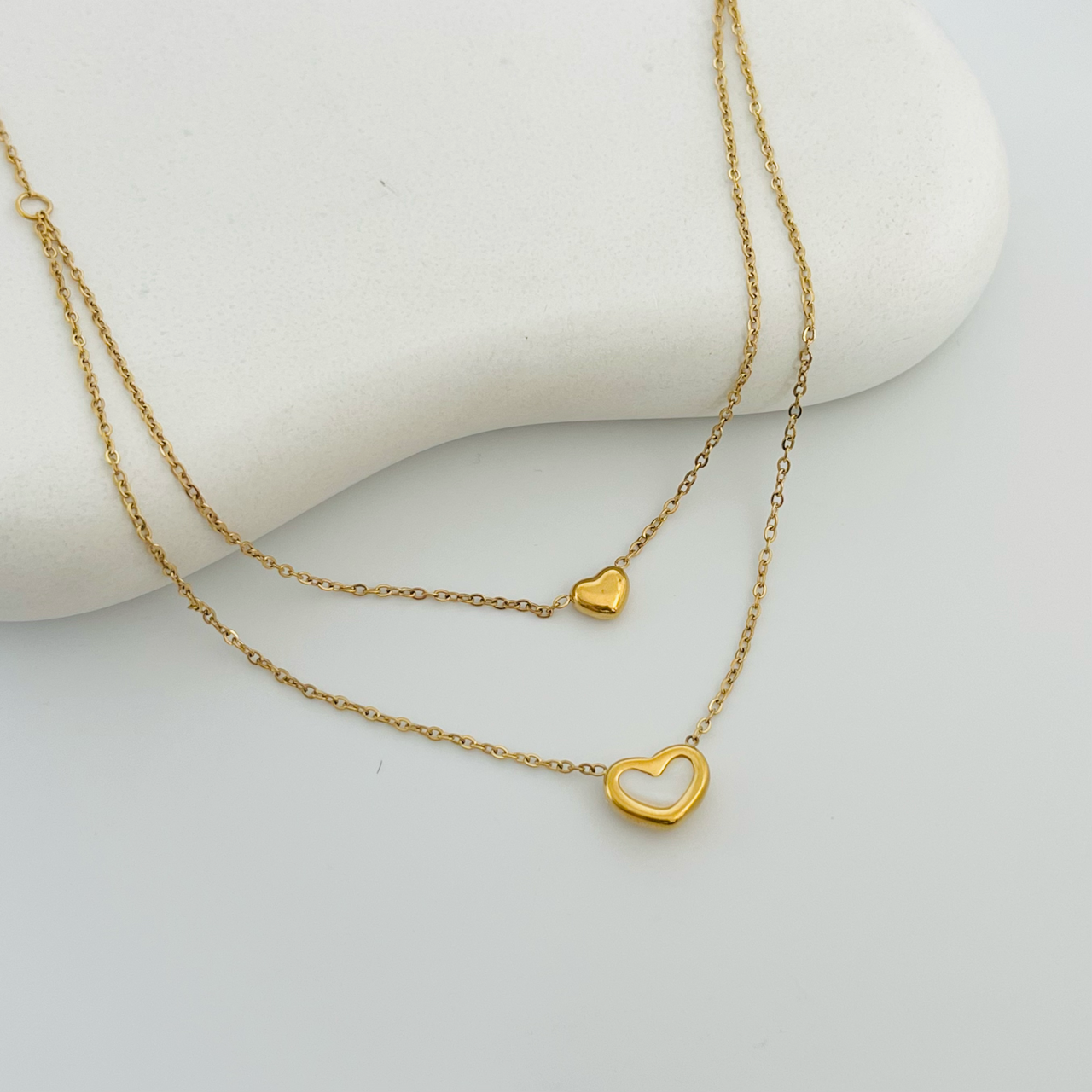 Heart Layered Gold Necklace