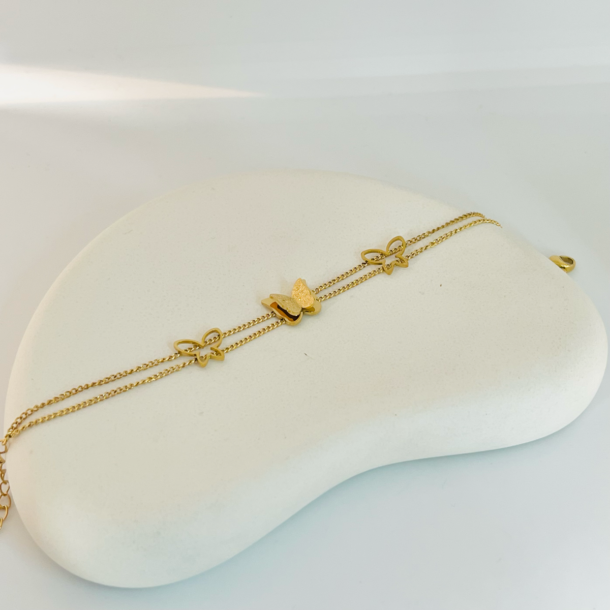 Butterfly Layered Gold Bracelet