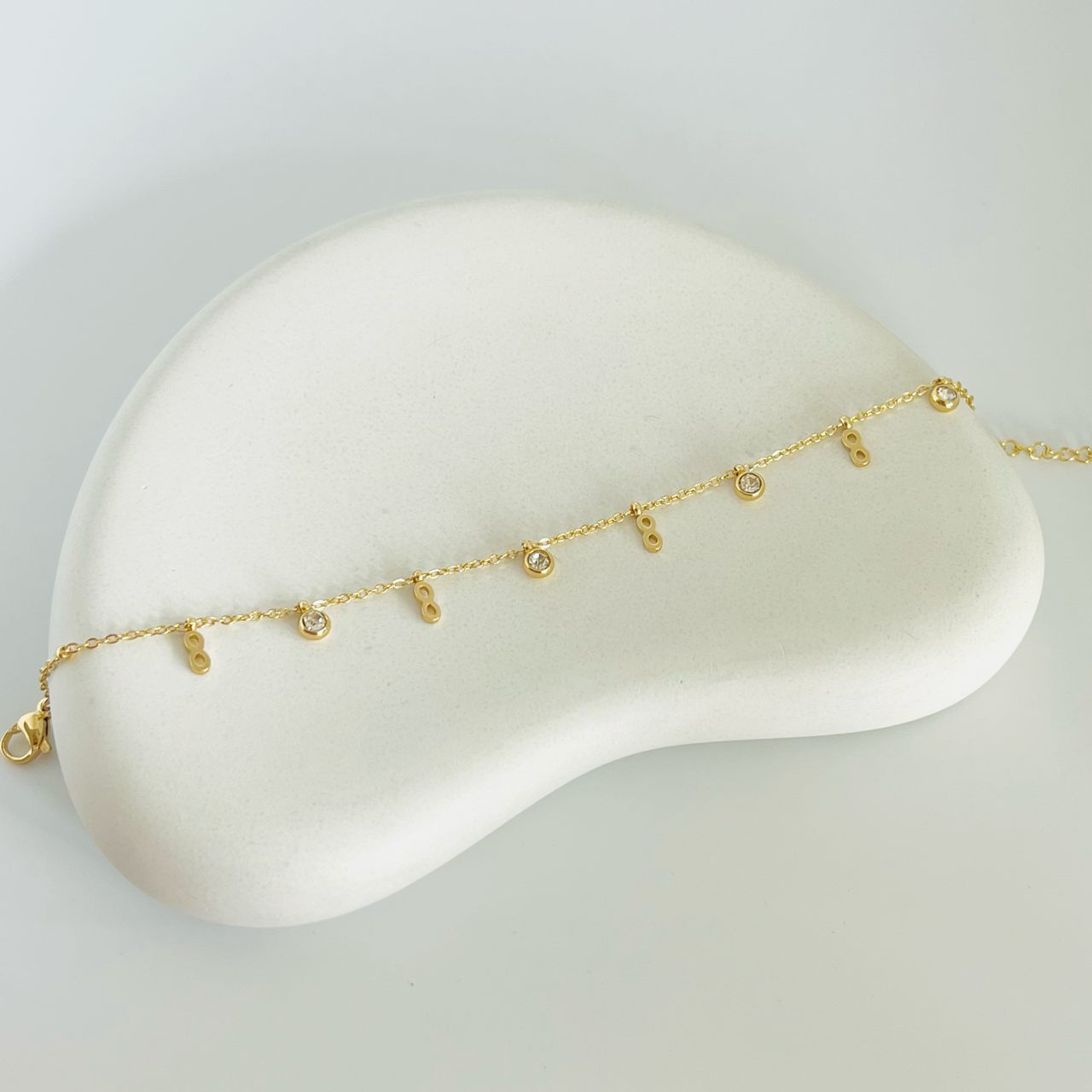 Hanging Infinity Gold Bracelet