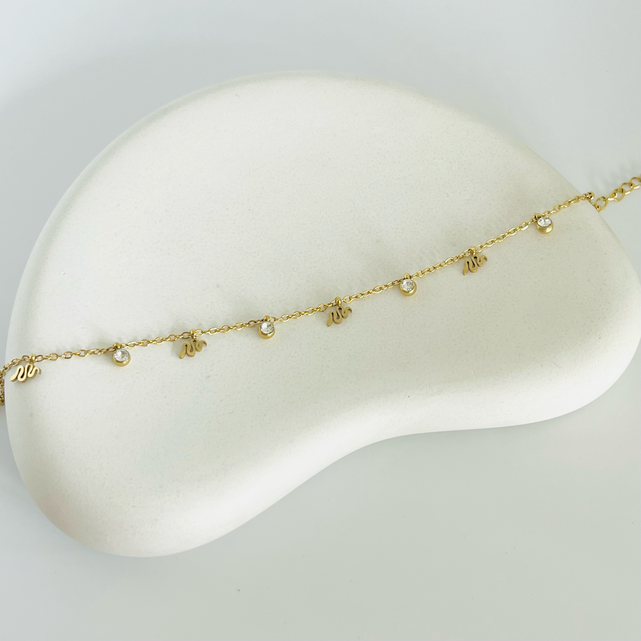 Hanging Snake Gold Bracelet