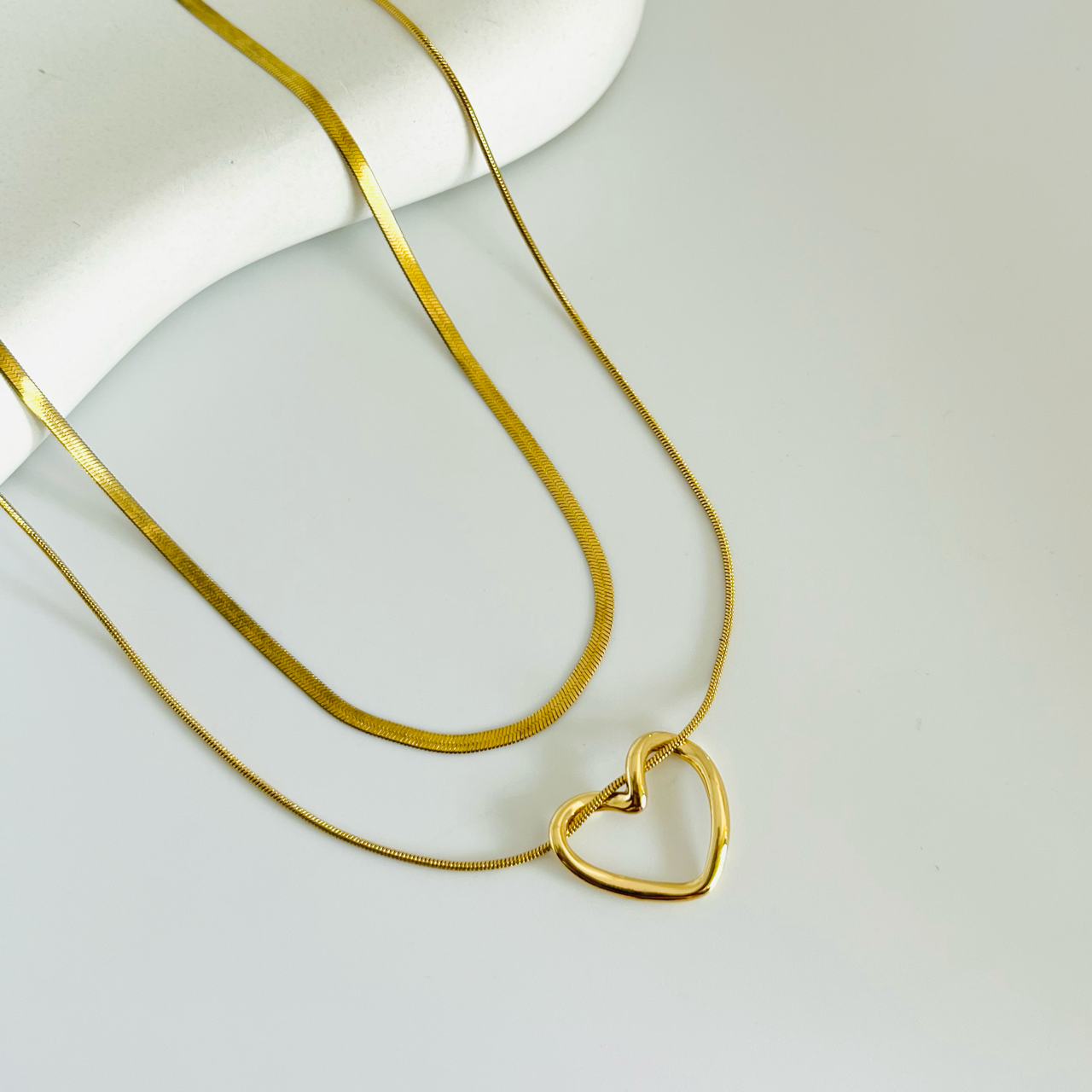 Heart Layered Gold Necklace