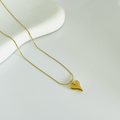 Solid Heart Gold Necklace