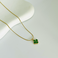 Green Petal Gold Necklace