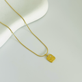 Square Charm Gold Necklace