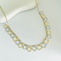 Square Gold And Silver Necklace