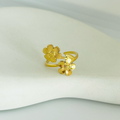 Twin Flower Gold Ring (Adjustable Size)
