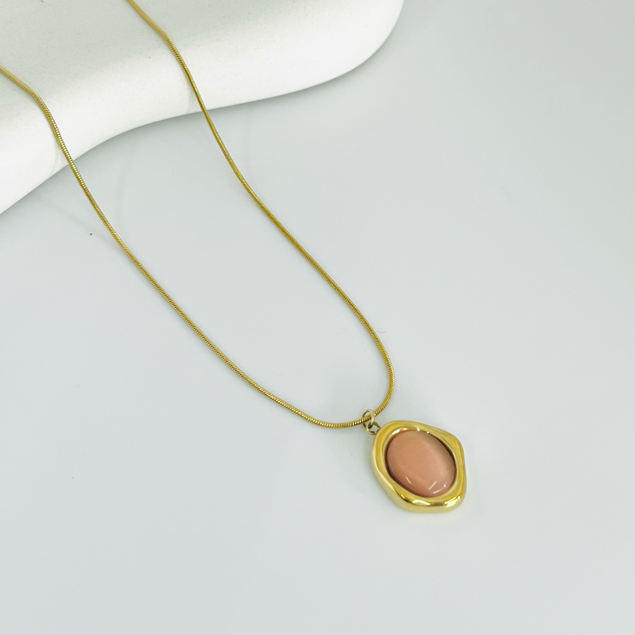 Dusty Pink Gold Necklace