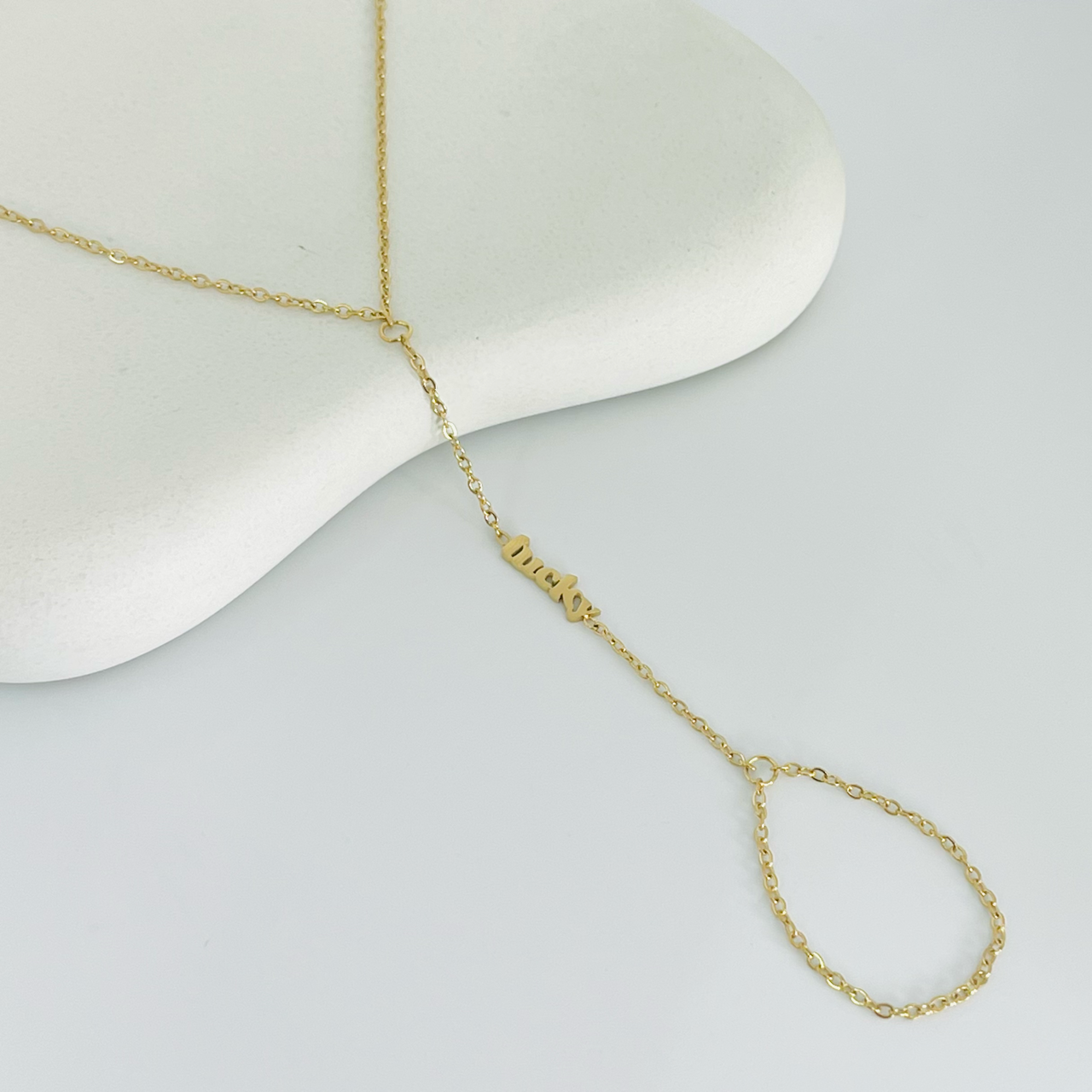 Lucky Gold Hand Chain (Bracelet With Ring)