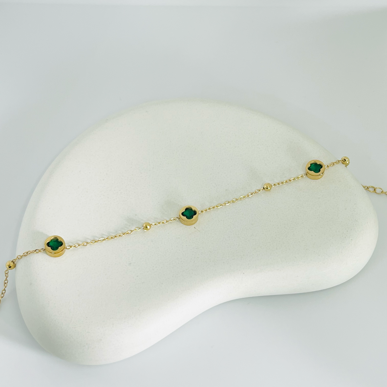 Green Clover Gold Bracelet