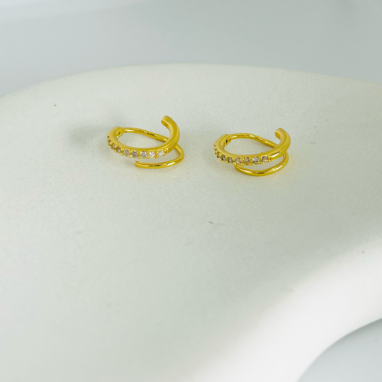 Spiral Stone Earrings