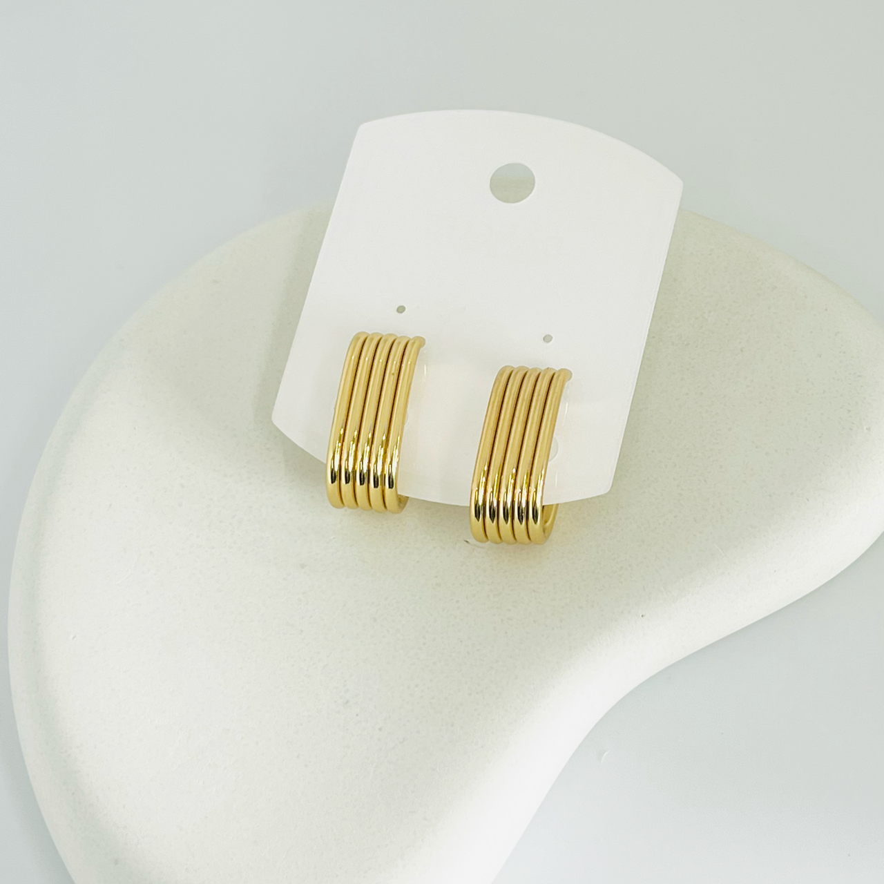 Strip Gold Earrings