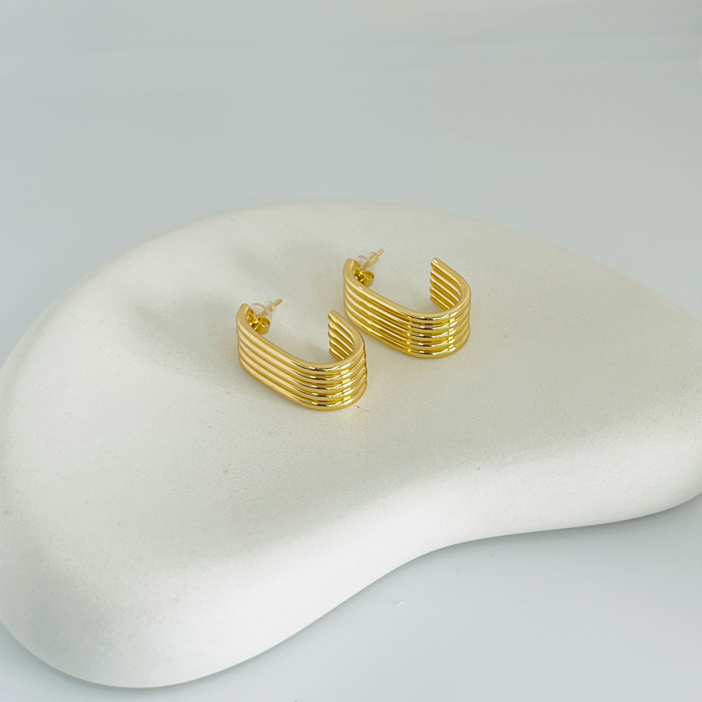 Strip Gold Earrings