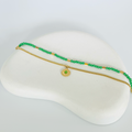 Green Layered Gold Bracelet