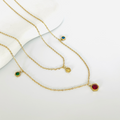 Multi Stone Hexa Layered Necklace