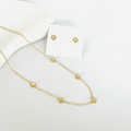 Stone Gold Combo Set Earrings And Necklace