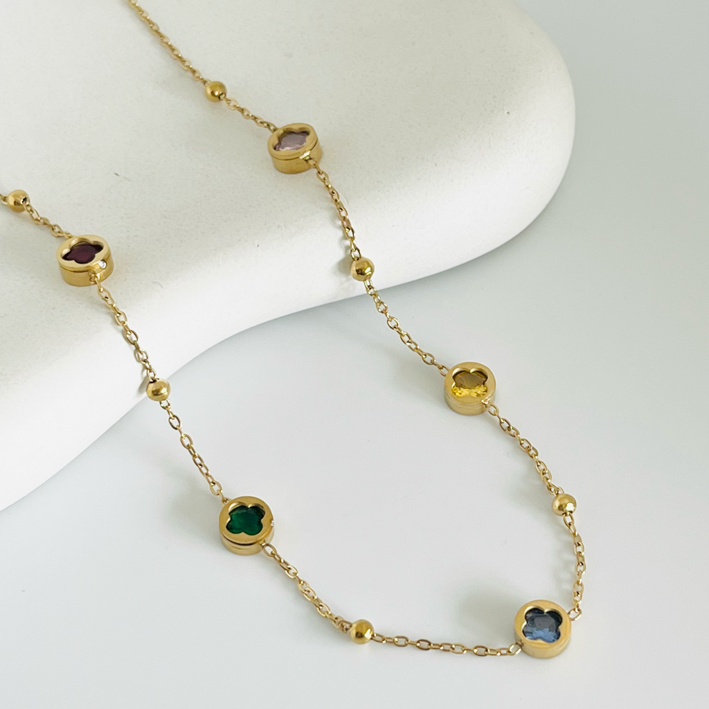Multi Color Clover Necklace