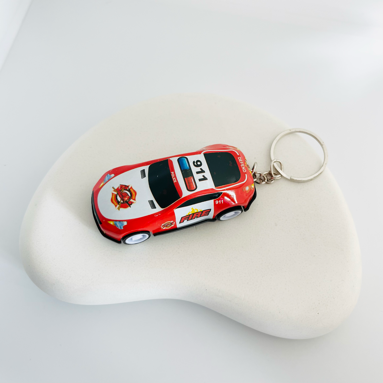 Red Police Car Keychain