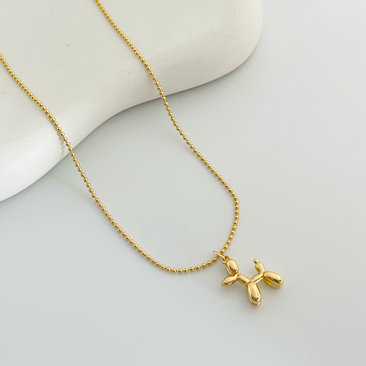 Balloon pup Gold Necklace