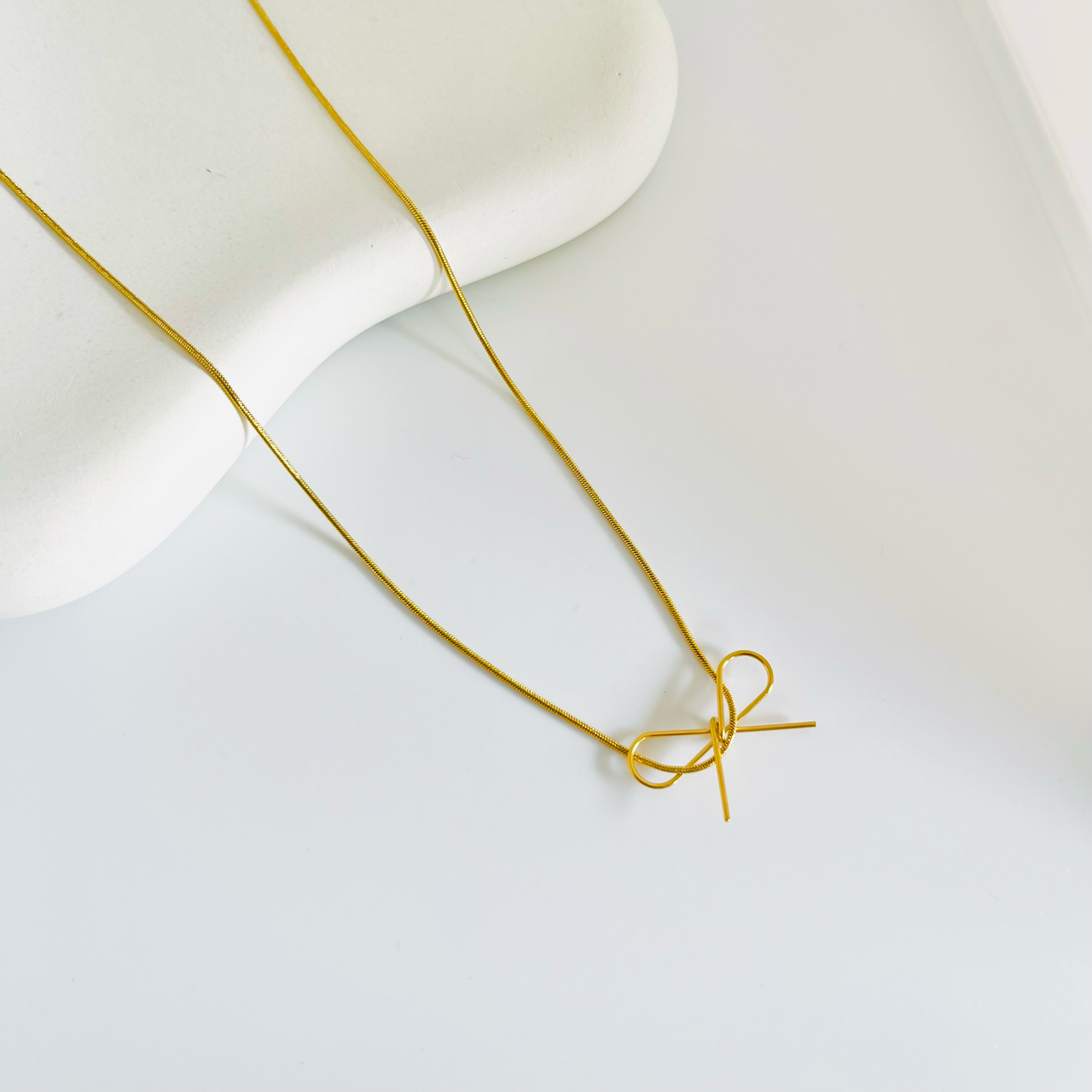 Bow Tie Gold Necklace