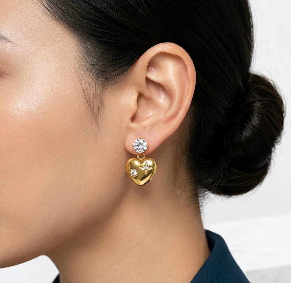 Heart Elegance Gold Earrings