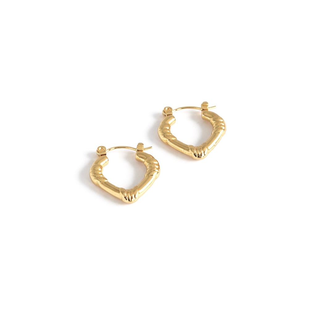 Coil Hoop Gold Earrings
