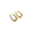 Slim Oval Hoop Gold Earrings