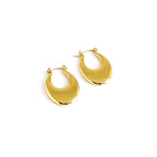 Sculpted Hoop Gold Earrings