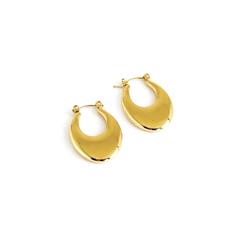 Sculpted Hoop Gold Earrings