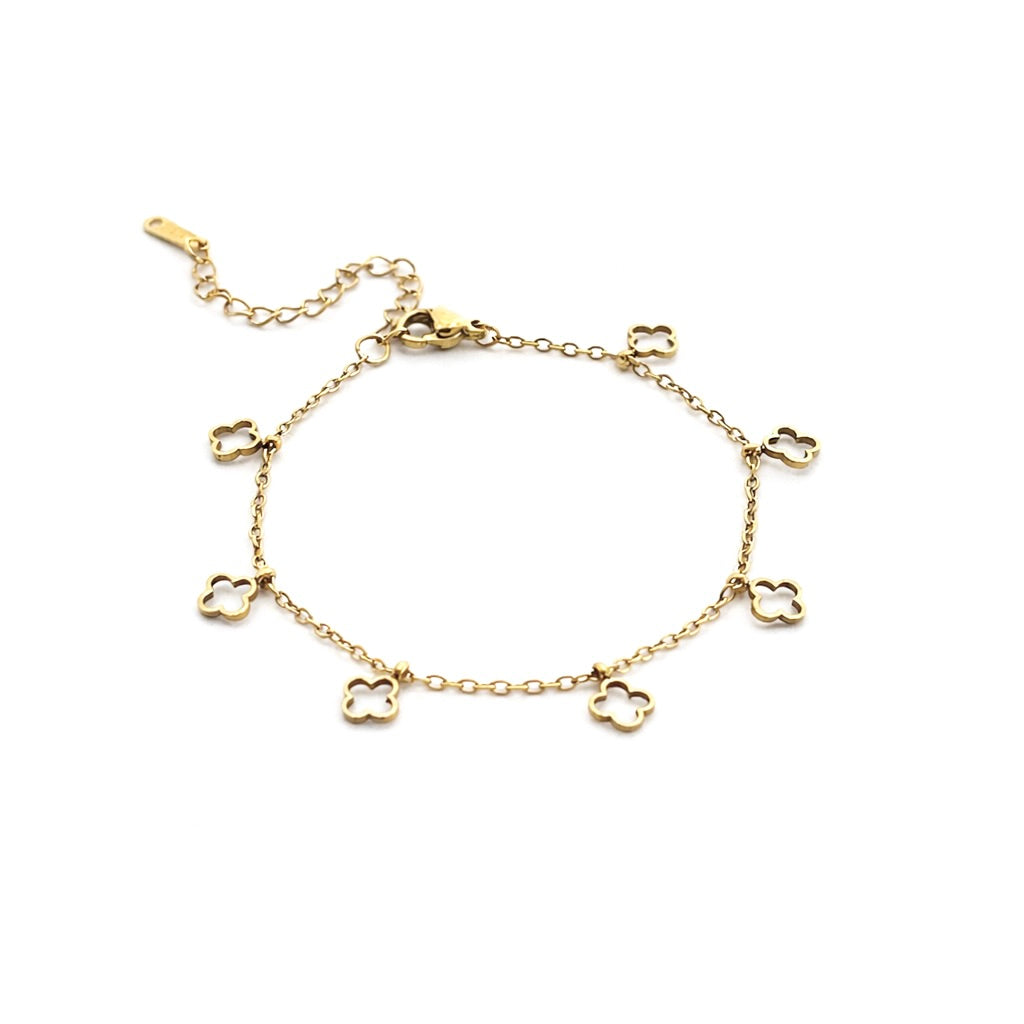 Clover Hanging Gold Bracelet