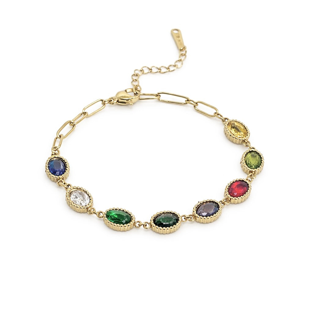 Multi Stone Gold Bracelet