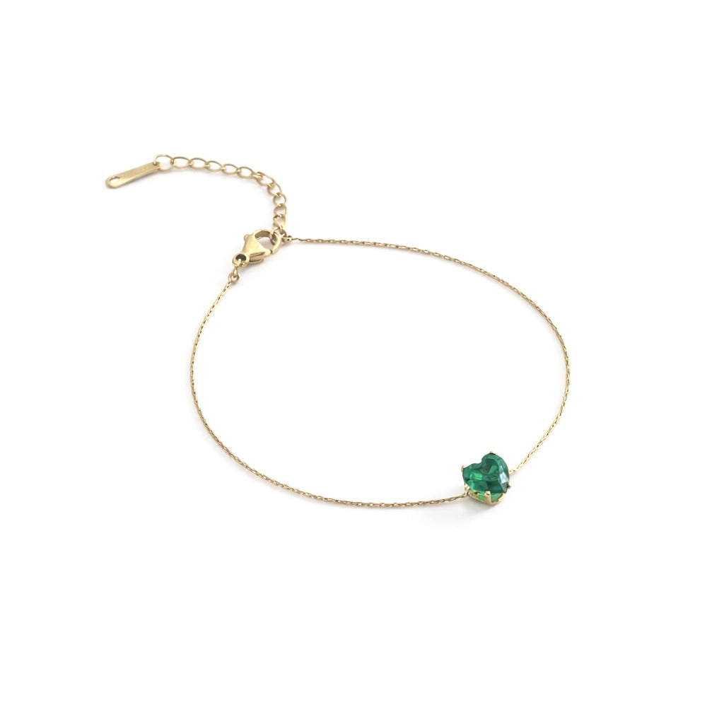 Green Stone Gold Bracelet