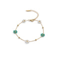 Daisy Green And White Gold Bracelet