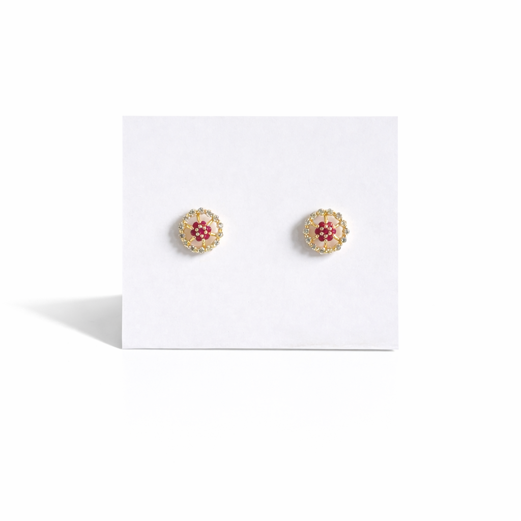 Stoned Gold Earrings