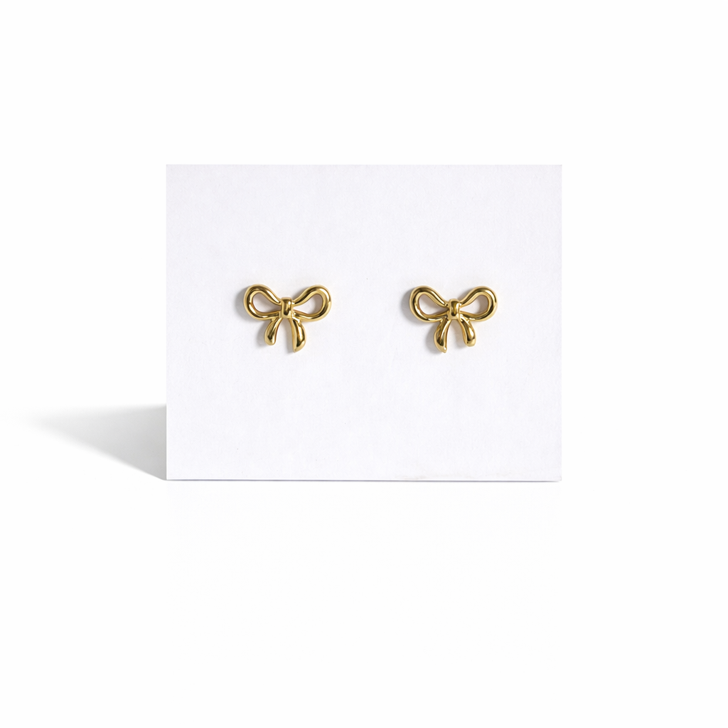 Simple Bow Gold Earrings