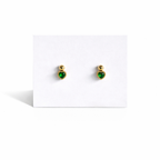 Green Stone Gold Earrings