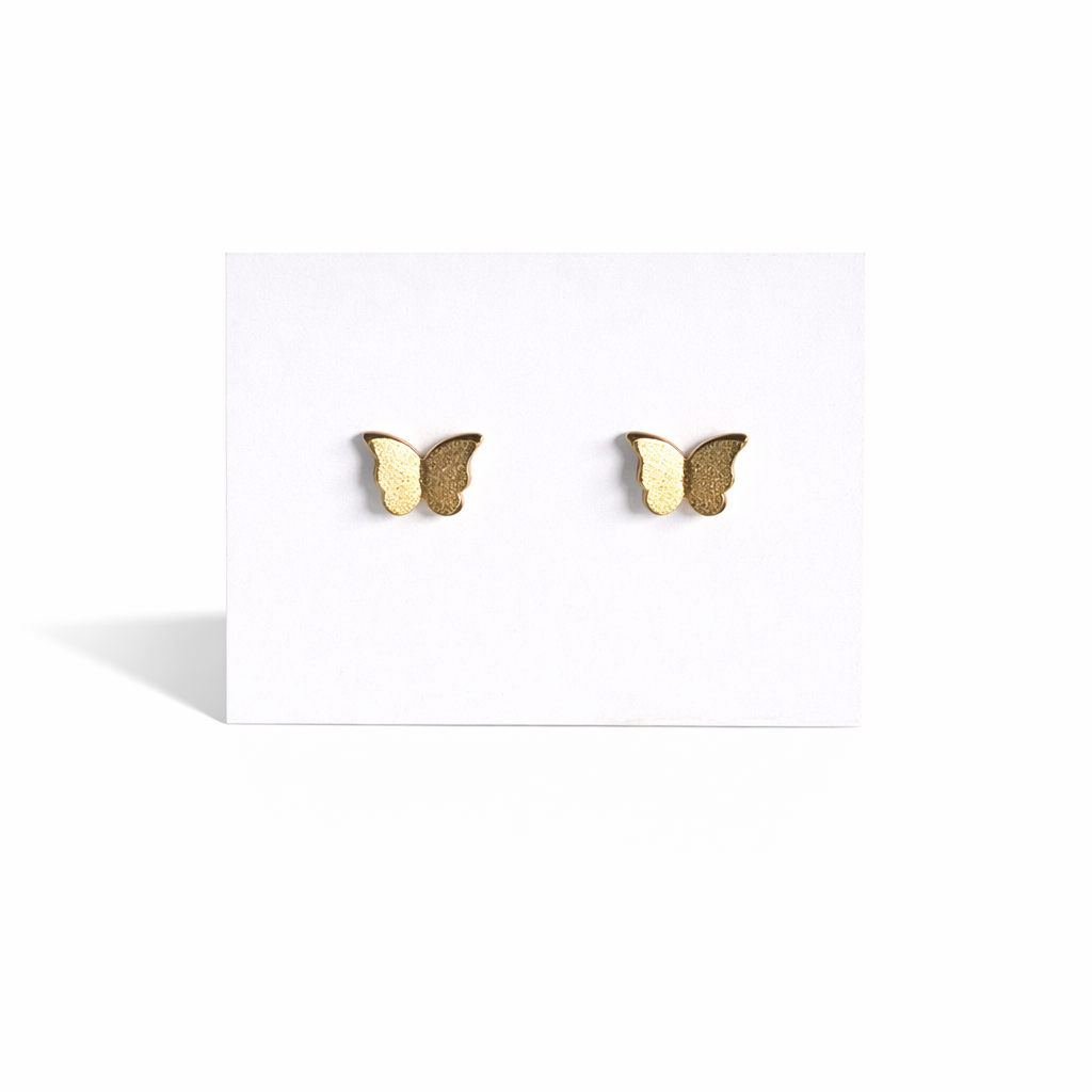 Double Butterfly Gold Earrings