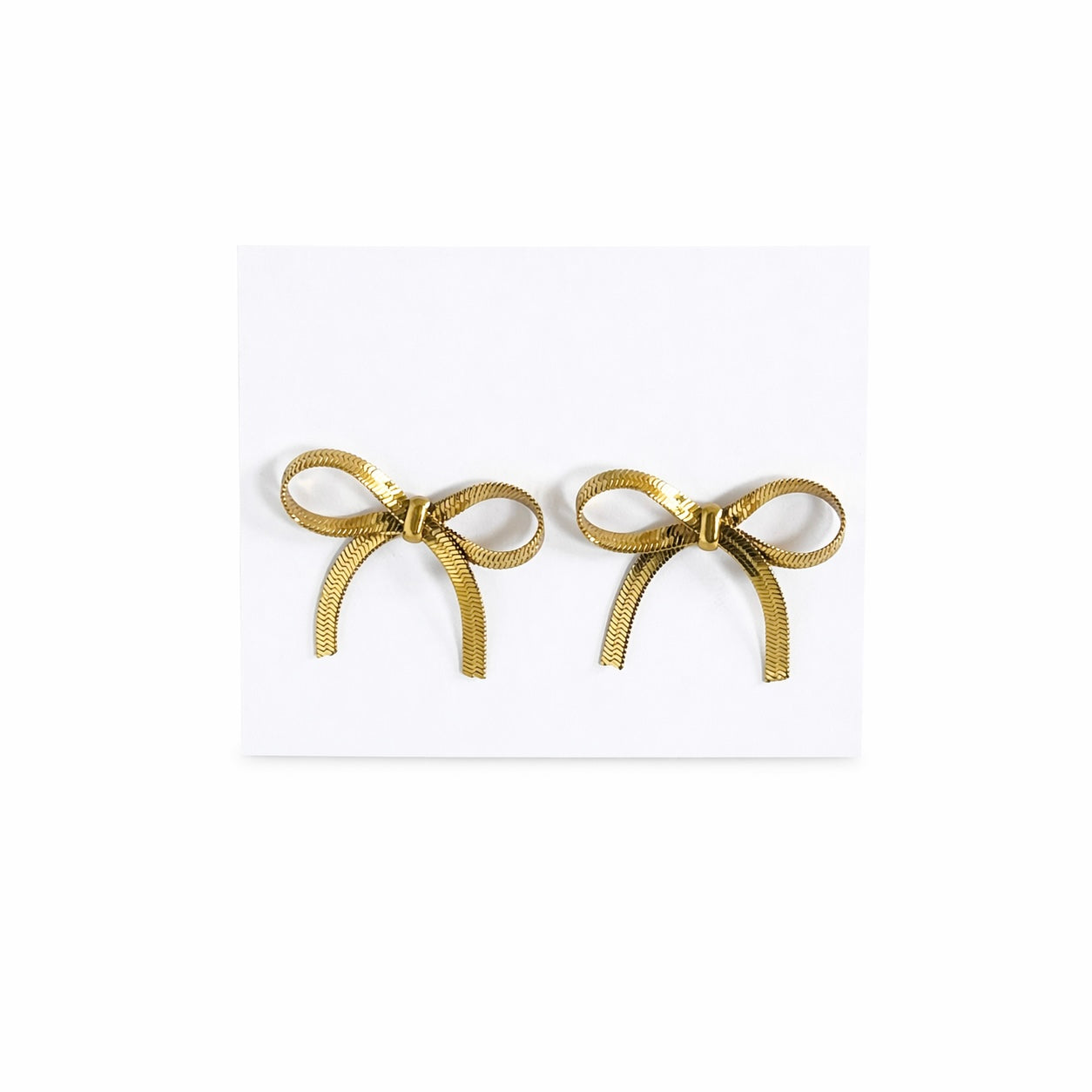 Bow Tie Gold Earrings